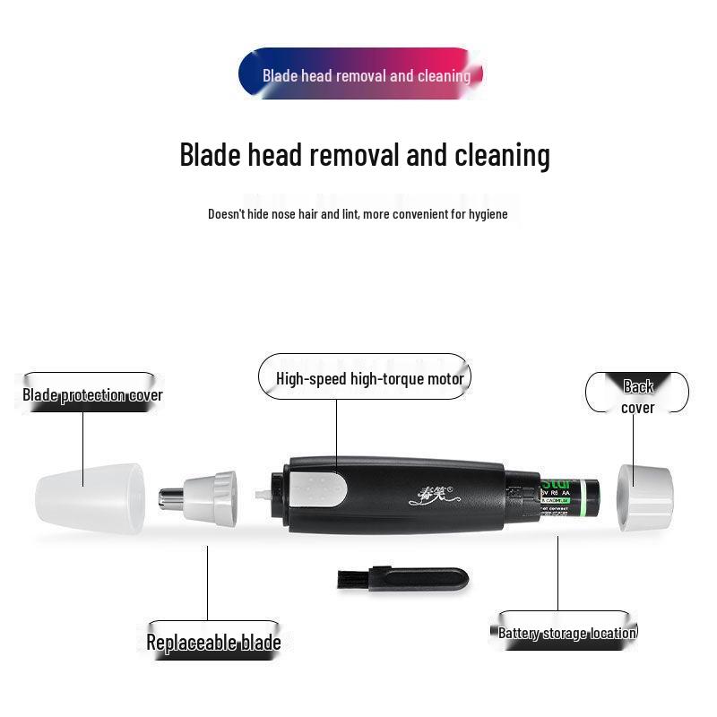 Men's Electric Nose Hair Trimmer: Dry Battery Model for Effective Nasal Grooming
