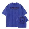 2026 100% Cotton Acid Washed Vintage Short Sleeve T Shirt Front and Back Printing Streetwear HipHop Harajuku Oversized T Shirts