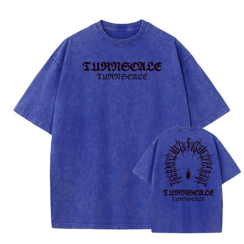 2026 100% Cotton Acid Washed Vintage Short Sleeve T Shirt Front and Back Printing Streetwear HipHop Harajuku Oversized T Shirts