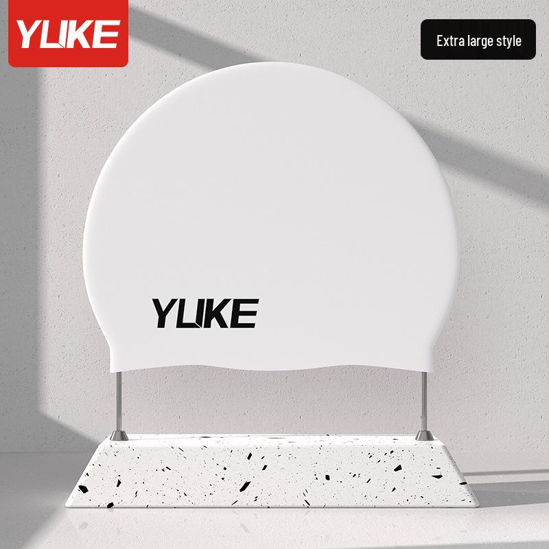 Large Silicone Swim Cap for Adults - Bubble Design, Long Hair, Ear & Sun Protection, Waterproof PU