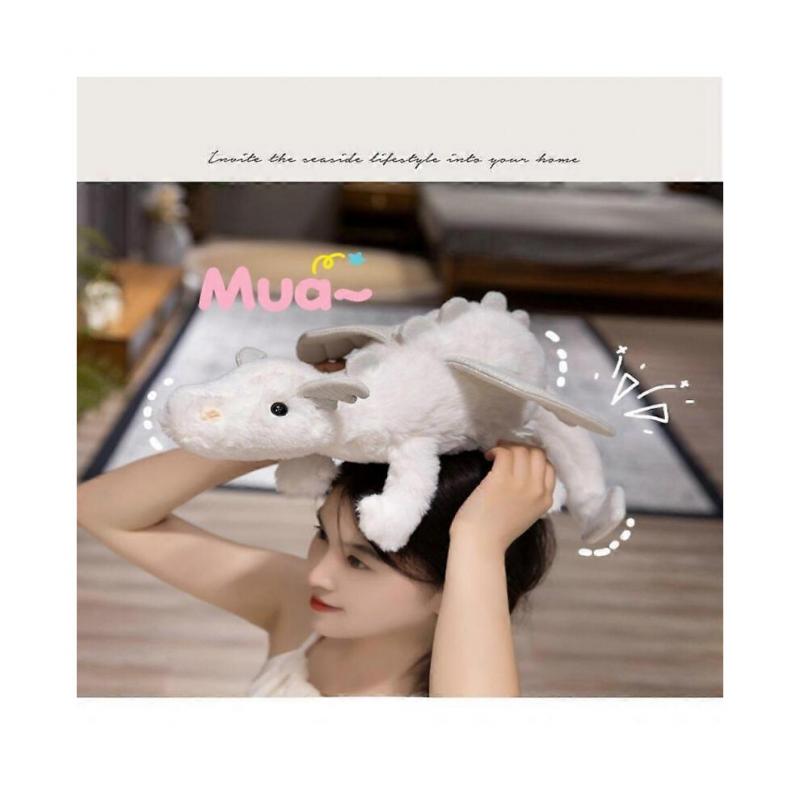 Snow Dragon 19.7" Plush Toy  Luxuriously Soft, Ideal for Kids & Fantasy Fans
