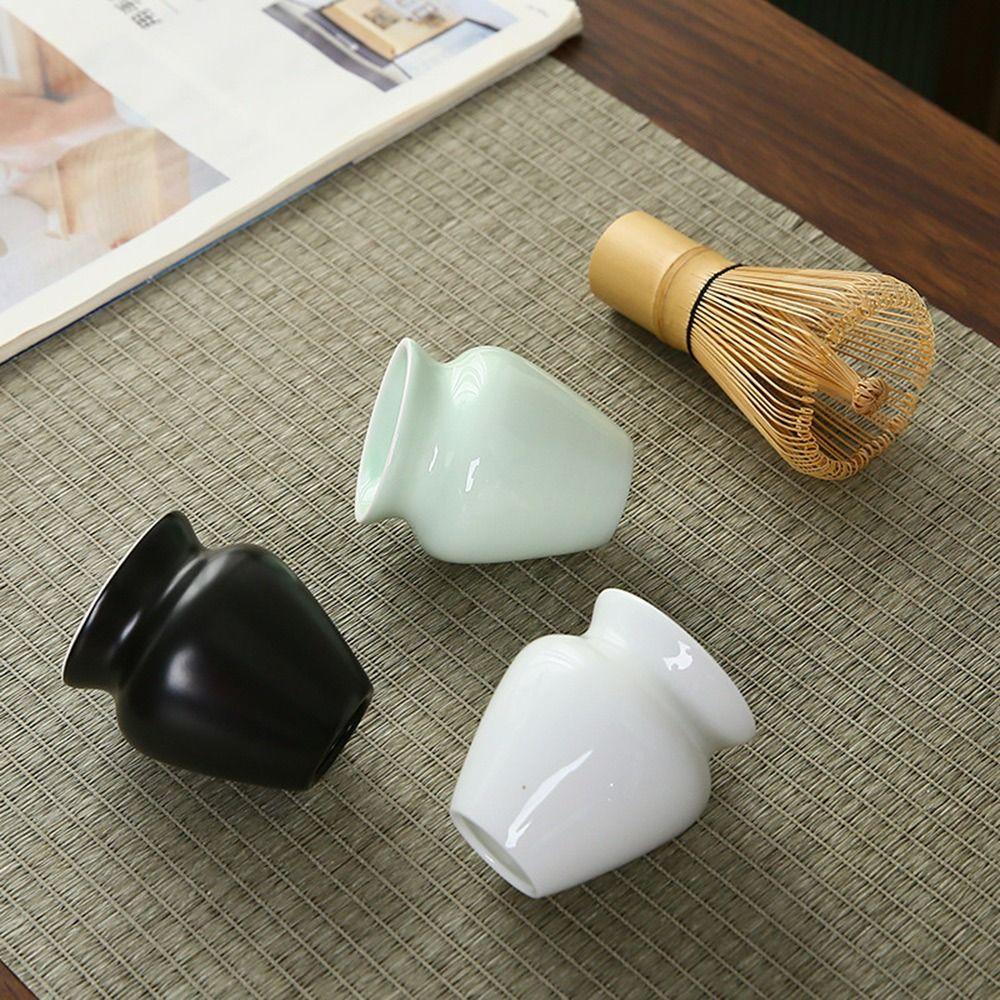 Solid Color Whisk Stand Holder Ceramic Bamboo Matcha Chasen Holder  for Tea Set Accessories
