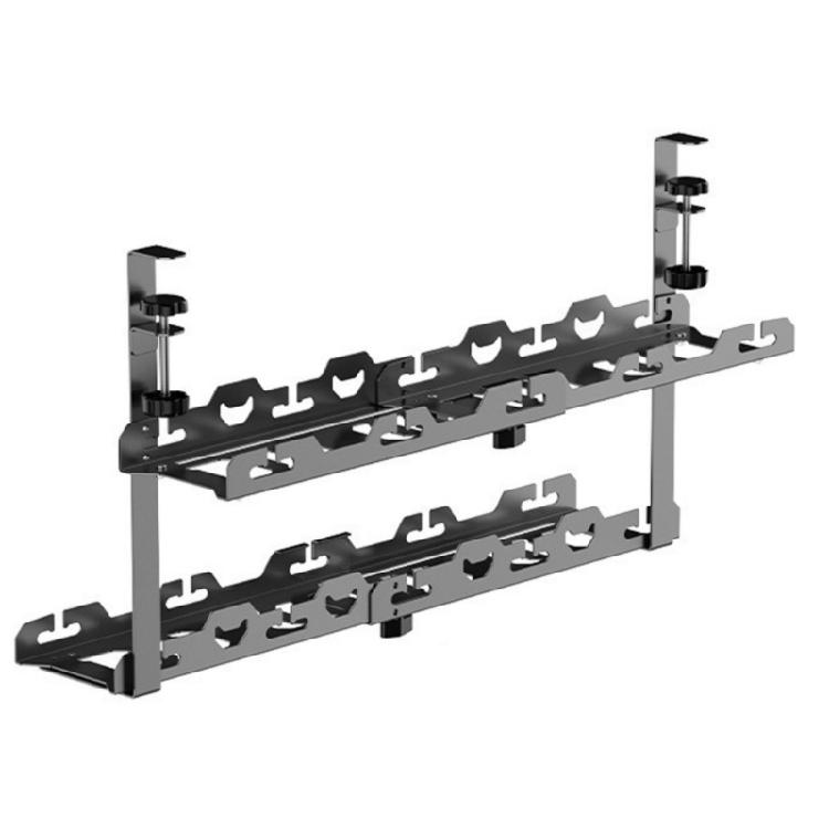Under Desk Cable Management Tray, No Drill Iron Desk Cable Organizers, Wire Management Tray Cable Management Rack