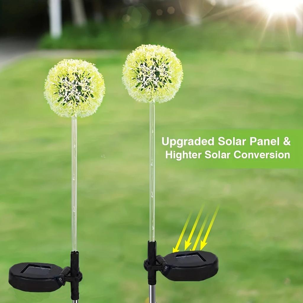 1PC 1-Head Solar LED Dandelion Light,Outdoor Decorative Lights,Artificial Flower Landscape Lighting For Garden,Lawn,Yard,Pathway