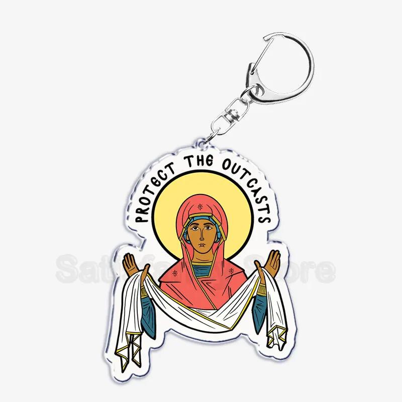 Religione Icona Ortodossa di Gesù Portachiavi Cristiano Dio Croce Portachiavi Ciondolo Portachiavi Portachiavi per Borsa Ciondolo Accessori Regalo