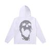 Mens Oversized Hoodie With Embroidered Skull Spine Design Streetwear Casual Pullover Cotton Blend Loose Fit