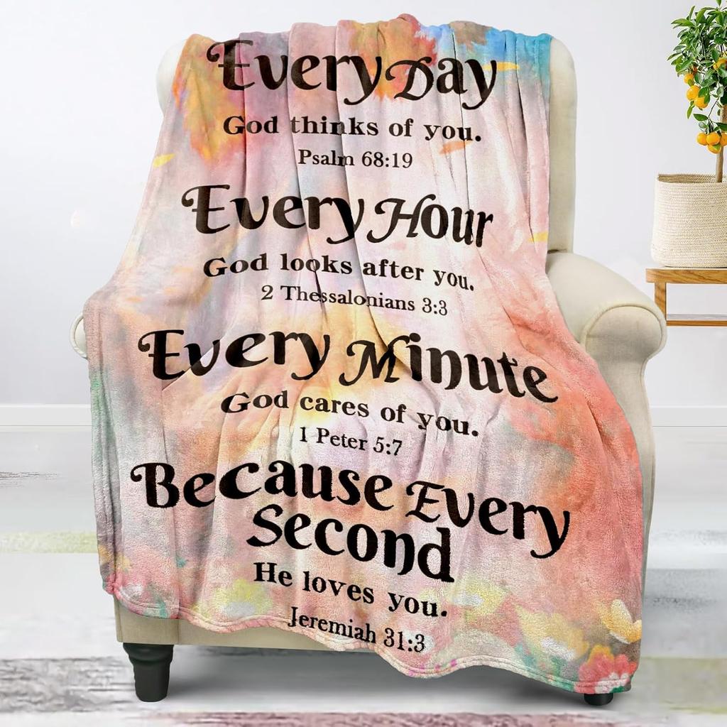 Inspirational Christian Throw Blankets for Women Men Soft FaithBased Gifts Personalized Adult Blankets X