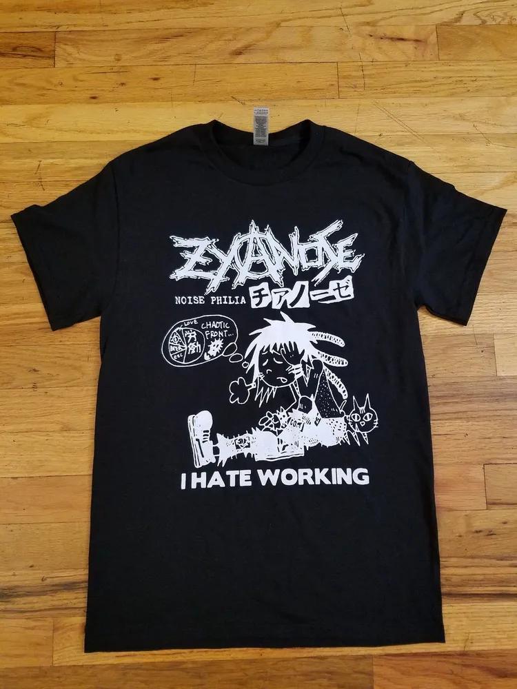 Unisex Short Sleeve Crew Neck Cotton T Shirt Zyanose I Hate Working S