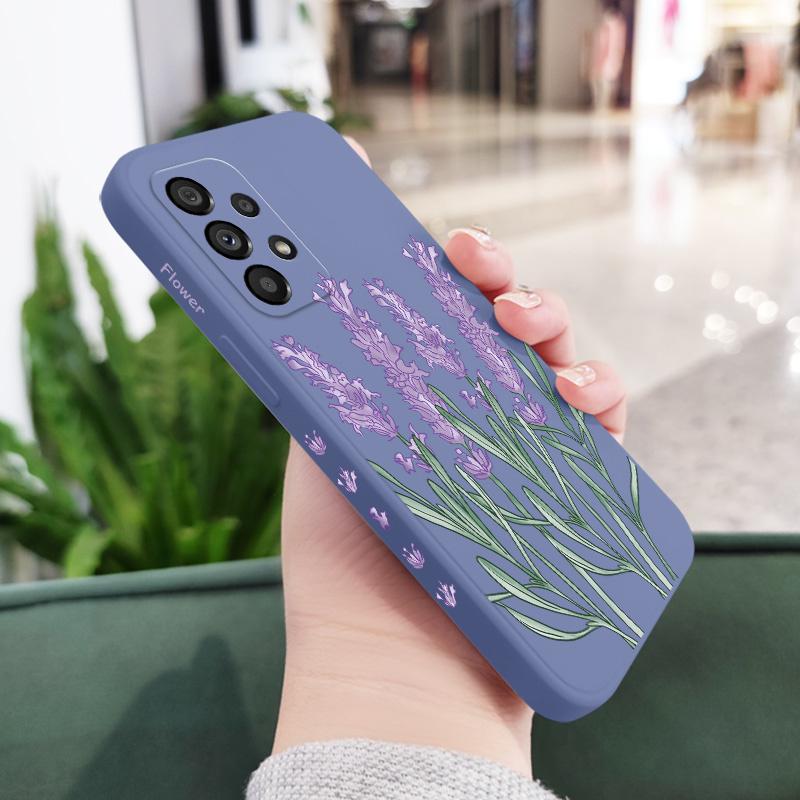 Elegant Lavender Phone Case For Samsung Galaxy A73 A53 A33 A23 A13 A03 A72 A52 A52S A32 A22 A12 A71 A51 A31 A21S 4G 5G Cover