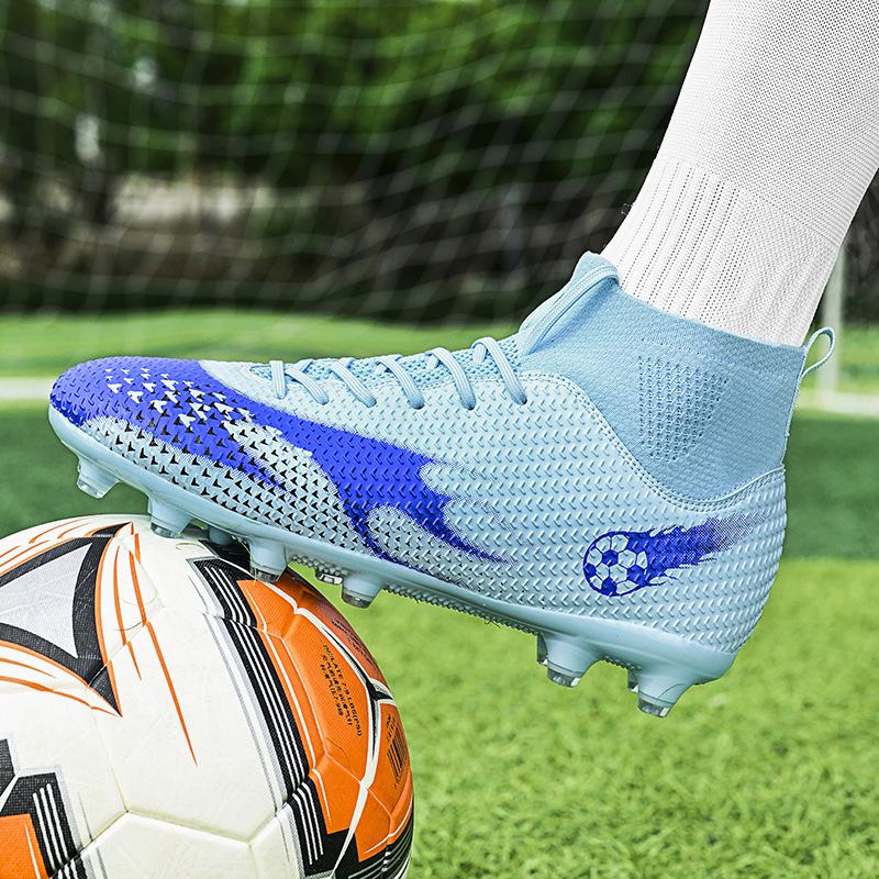 Football Shoes Boys Broken Nails Spikes Male Female Adult Student High Top Lawn Sneakers Competition Training Shoes