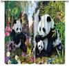 Bamboo Curta Vintage Rustic Plant Colourful Nature Tree Traditional Chinese Culture Decor Rod Pocket Window Treatments