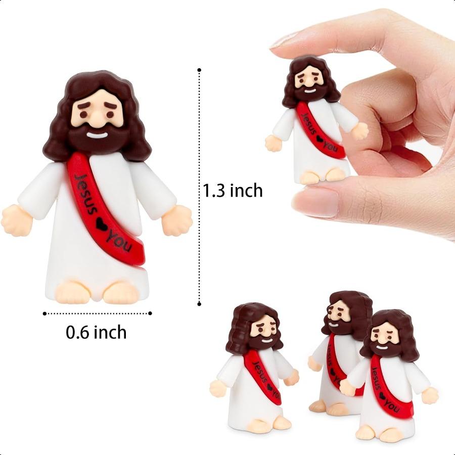 Mini Jesus Rubber Little Jesus Figurine Original Design for Hide and Seek Baptism Gifts 50 Red