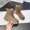 Leather Martin boots women's autumn and winter fashion casual retro tooling boots versatile cow suede short boots