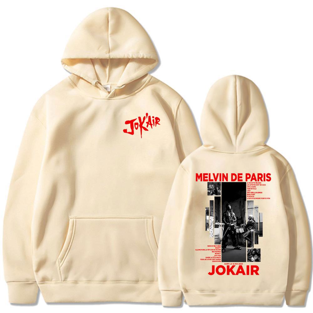 

Rapper Jok air Melvin De Paris Album 2025 Hoodies Men s Women Hip Hop Pullovers Sweatshirts Fleece Oversized Hoodie Streetwear 2XL