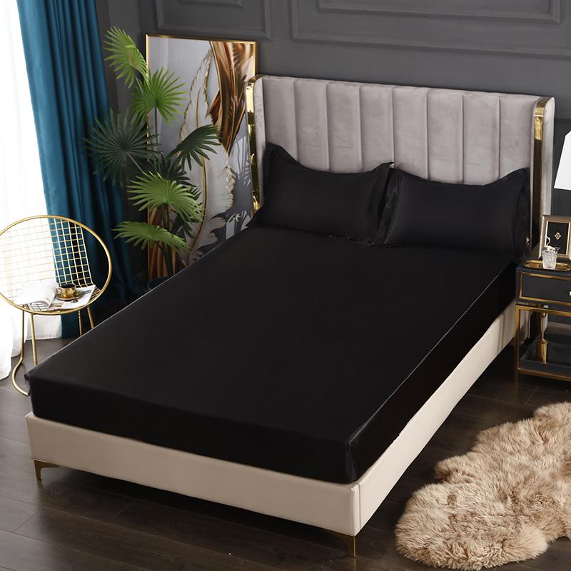 Ny Sateng Laken Europeisk Stil Rayon Madrassbeskytter Strikk Kant Laken King 140x200 160x200 Uten Putetrekk Sengetøy