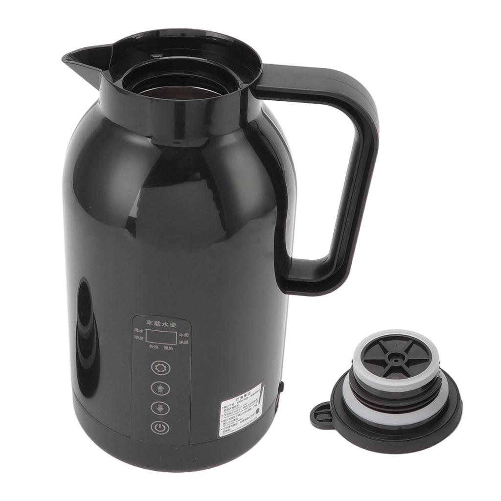 Auto Heizbecher Tragbarer Edelstahl Elektrischer Wasserkocher für Tee Kaffee Schwarz 1300ML