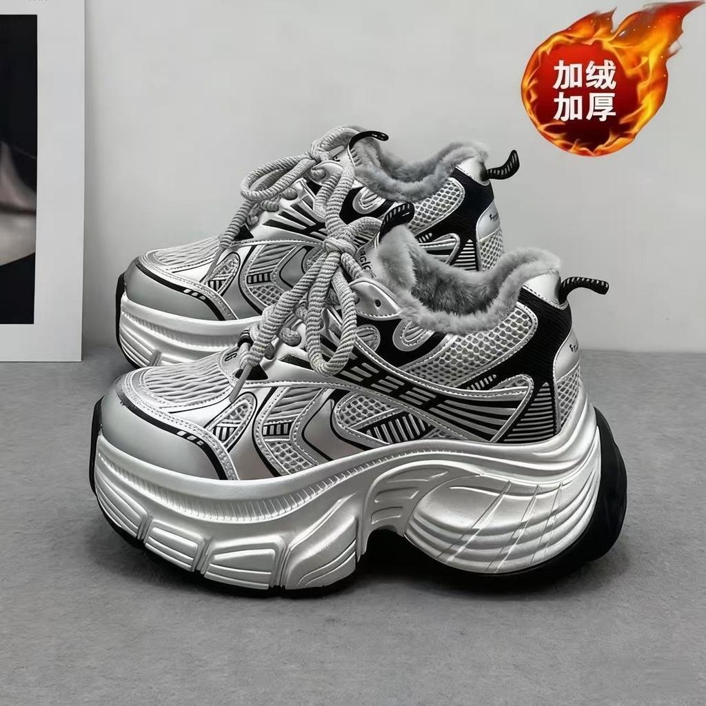 Fleece Papa-Schuhe 22 Winter neue Studenten warme große Baumwollschuhe Plateau Sport Freizeit-Schuhe