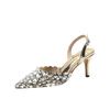 Fashion Luxurious Styles Women Big Rhinestones Stiletto 7.5CM High Heels Sandals Slip On Slingback Ladies Summer Dress Shoes Women