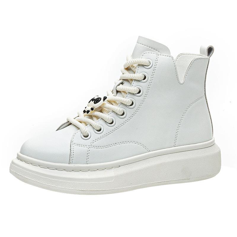Leather high-top card women's autumn new versatile fashion casual sports women's shoes