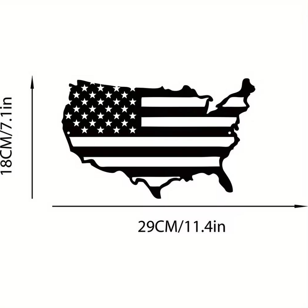 American Flag Metal Wall Art – United States Map Decor, Patriotic Wall Art Featuring US Map, Ideal for Americana Home Decoration