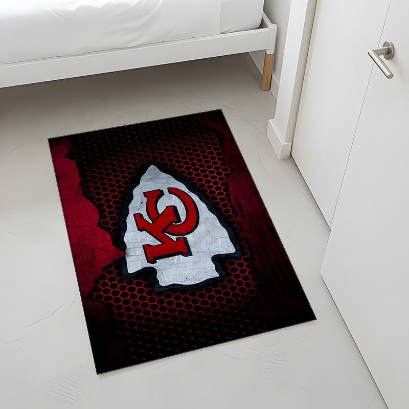 Kansas City Chiefs (19) Rug Suitable For Living Rooms Bedrooms Computer Rooms Dining Areas And Placement Under Tables And Chairs Also An Ideal Choice 
