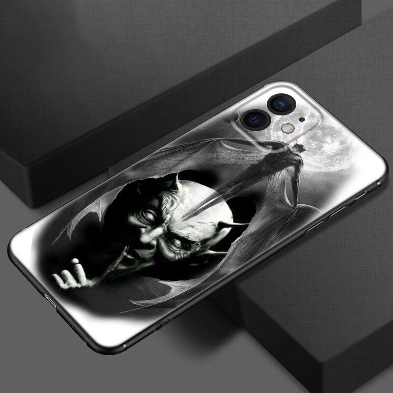 Satanic Scary Skull Phone Case For Apple iPhone 13 12 Mini 11 Pro XS Max X XR 8 7 6S 6 Plus SE 2020 5S 5 Soft TPU Black Cover