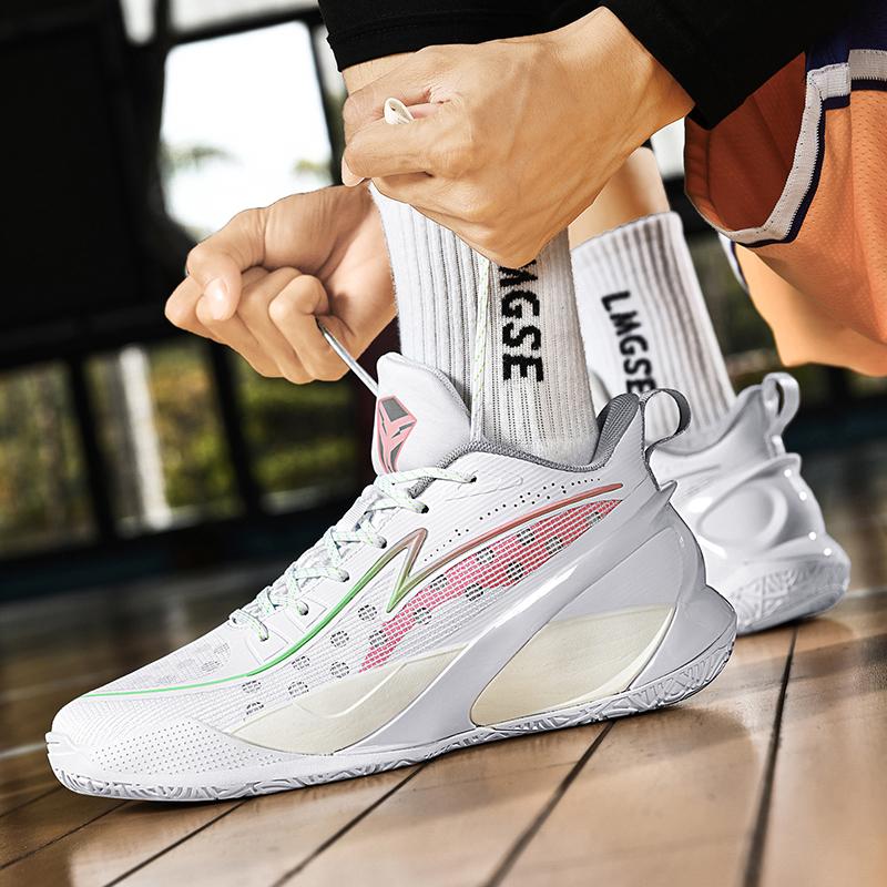 Glow-in-the-dark basketball shoes men's mesh breathable women's shoes Low-top men's shoes cushioned wear sports shoes