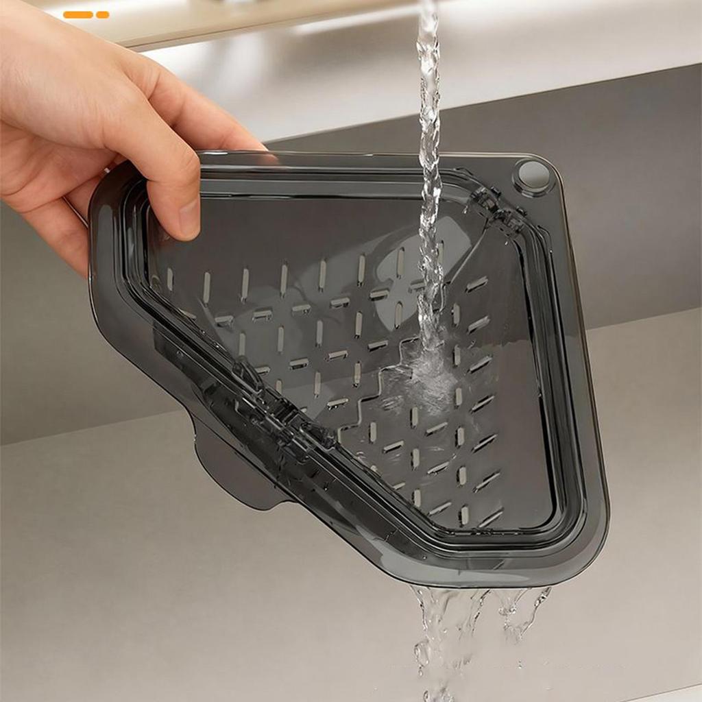 Suction Sink Drain Basket Triangle Vegetable and Fruit Drainage Basket Food Waste Filter Collector Kitchen Storage Organizer