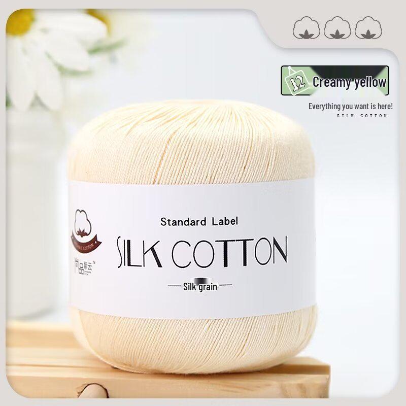 No. 6 Hand-Knitted Doll Yarn: Silk, Cotton & Linen Blend for DIY Crochet & Clothing