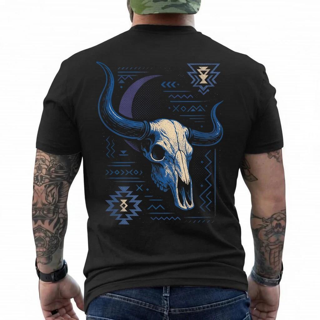Vintage Cow Skull - Rustic Ranch Cowboy Style T-Shirt 3XL