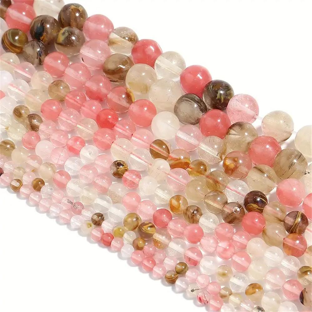 Ice Seed Watermelon Skin Bracelet Bead, Crystal Round Bead, Handmade Jewelry, Accessories, Semi-finished Products, Jewelry Materials