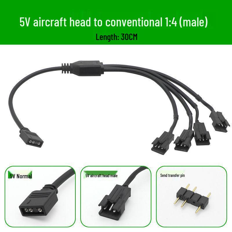 5V 3-Pin/12V 4-Pin RGB zu Flugzeug-Stecker/Buchse Adapter Verlängerungskabel