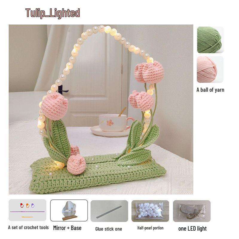Crochet Tulip & Daisy Potted Bouquet Kit - Yarn Flowers & Ornaments