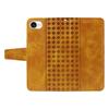 For iPhone 16e Leather Case Wallet Stand Grids Imprinted Phone Cover with Strap