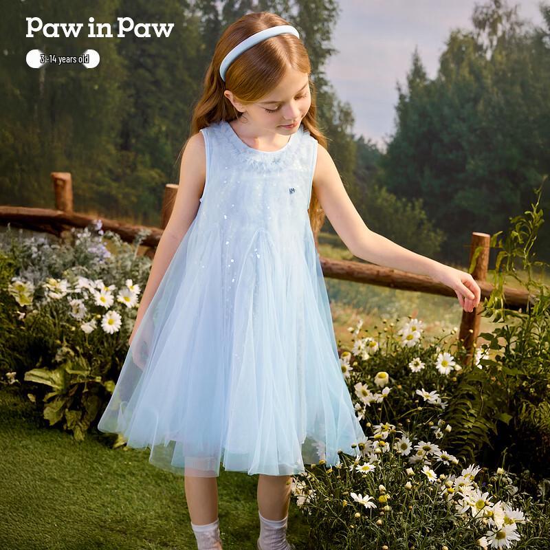 Сетчатое платье с мультяшным мишкой для девочек PawinPaw 110