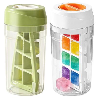 Twisted Ice Making Cup 8-Compartment With Lid Spill Proof Ices Cube Mold Rotating Large Capacity Ice Trays For Freezer