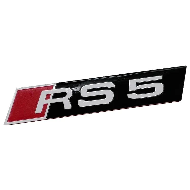 Pentru Audi Aliaj de Aluminiu Embleme Laterale Mașină Decalcomanii Decorative Portbagaj Spate Autocolant Logo Emblema RS3 RS4 RS5 RS6 RS7 Accesorii Auto