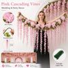 Pink Flowers Artificial Wisteria Garland Hanging Fake Flower Garland  Wedding Decor