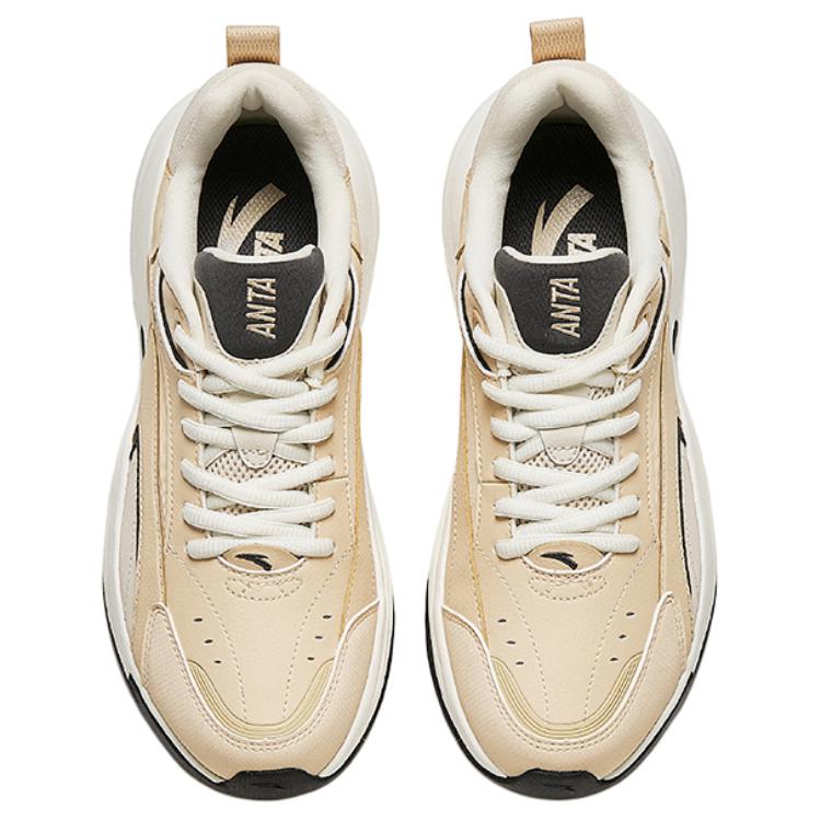 Anta Ace Lifestyle Series Shock Absorbing Non-Slip Low-Top Casual Shoes Women sneaker Champagne 922338802-16