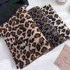 Korean Style New Style Gray Leopard Print Scarf for Women Winter Knitted Woolen Scarf with High Quality and Wool