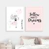 Pink Baby Girl Room Decor Nordic Kids Poster For Children Nursery Wall Art Cartoon Kite Pictures Posters Prints Canvas Painting
