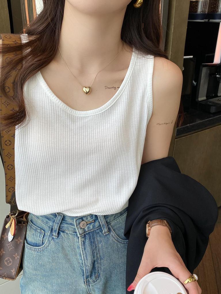 2025 Women's Square Neck Sleeveless Tank Top - Summer Loose Fit