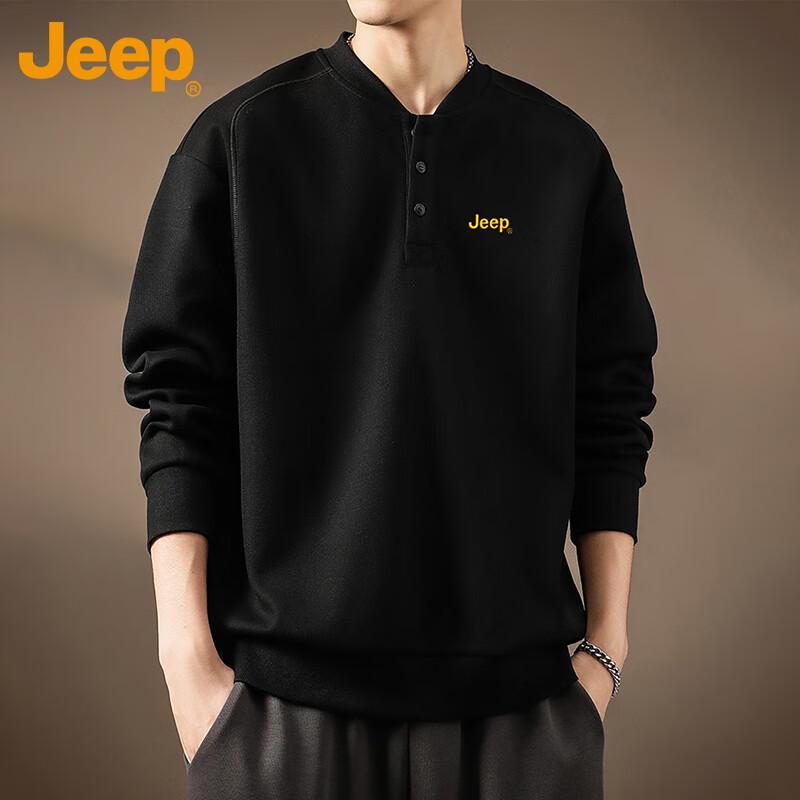 JEEP Men's Henley Long-Sleeve Casual Top