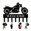 Metal Wall Art Motocross Coat Rack Painted Finish Entryway Organizer Holiday Gift