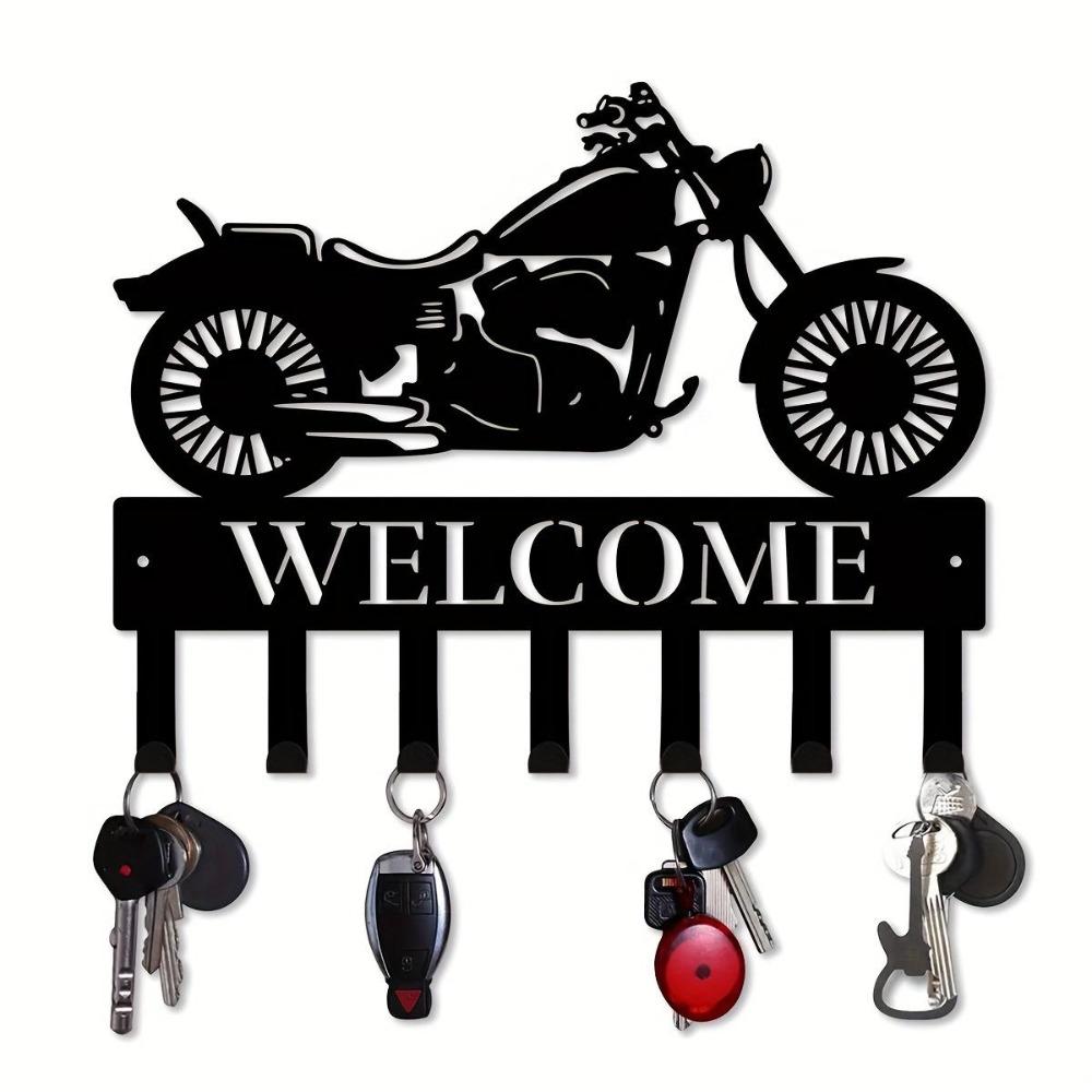 Metal Wall Art Motocross Coat Rack Painted Finish Entryway Organizer Holiday Gift