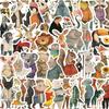 50 Cartoon Retro Hand-painted Animal Graffiti Stickers Decorative Guitar Notebook Suitcase DIY Waterproof