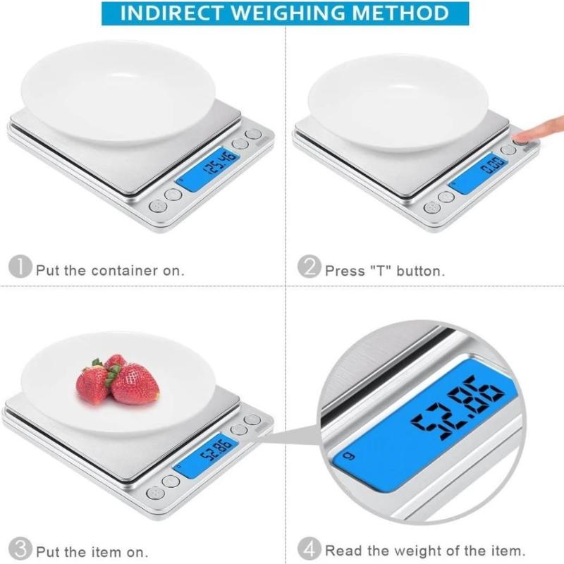 Rechargeable 3000G/0.1G Food Weighing Scale Digital Kitchen Scale Weight Grams Cooking Baking