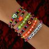 Halloween Spider Bat Multi-layer Stacked Bracelets Set for Women Pumpkin Boo Rice Beaded Bracelets Party Festival Jewelry Gifts