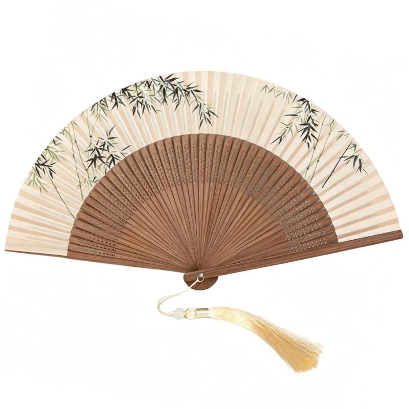 Folding Fan Home Accent, Display Piece with Pattern Detail for Shelf, Study and Tea Room Arrangement Display Touch