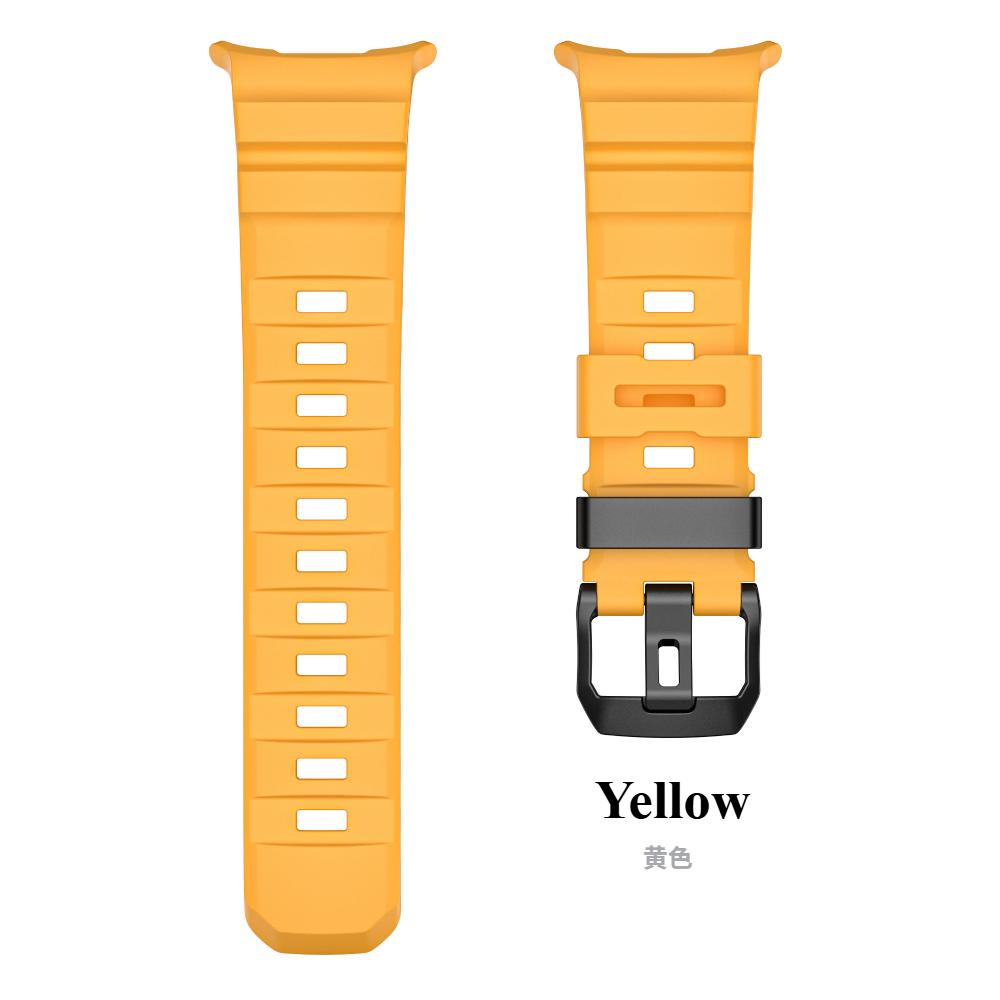 

Мягкий ремешок из резины для Samsung Galaxy Watch Ultra 47 мм, спортивный браслет для Samsung Galaxy Ultra 47 с изогнутым концом, наручный ремешок Galaxy Watch 7 Ultra 47mm жёлтый
